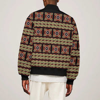 Cameroon Traditional Pattern Sleeve Zip Bomber Jacket Bamenda Royal Toghu