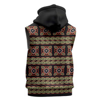 Cameroon Traditional Pattern Sleeveless Hoodie Bamenda Royal Toghu
