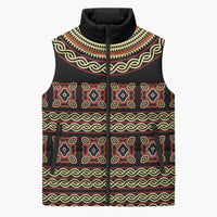 Cameroon Traditional Pattern Sleeveless Puffer Jacket Bamenda Royal Toghu