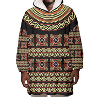 Cameroon Traditional Pattern Wearable Blanket Hoodie Bamenda Royal Toghu
