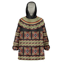 Cameroon Traditional Pattern Wearable Blanket Hoodie Bamenda Royal Toghu
