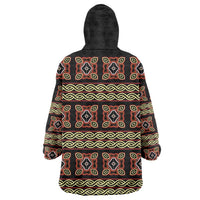 Cameroon Traditional Pattern Wearable Blanket Hoodie Bamenda Royal Toghu
