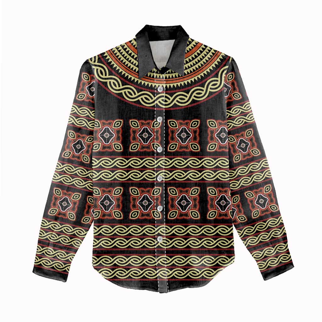 Cameroon Traditional Pattern Women Casual Shirt Bamenda Royal Toghu