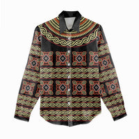 Cameroon Traditional Pattern Women Casual Shirt Bamenda Royal Toghu