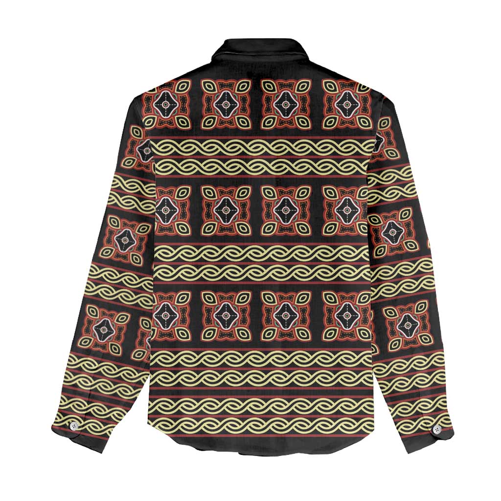 Cameroon Traditional Pattern Women Casual Shirt Bamenda Royal Toghu