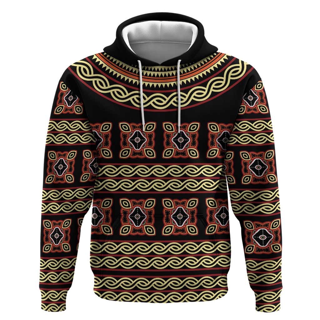 Cameroon Traditional Pattern Zip Hoodie Bamenda Royal Toghu