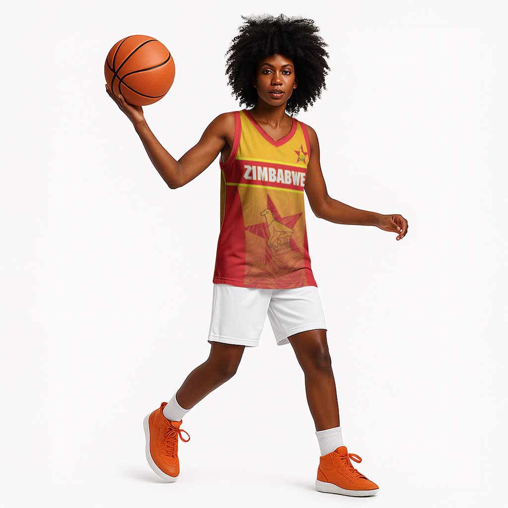 Zimbabwe Cricket Custom Basketball Jersey Come On Chevrons