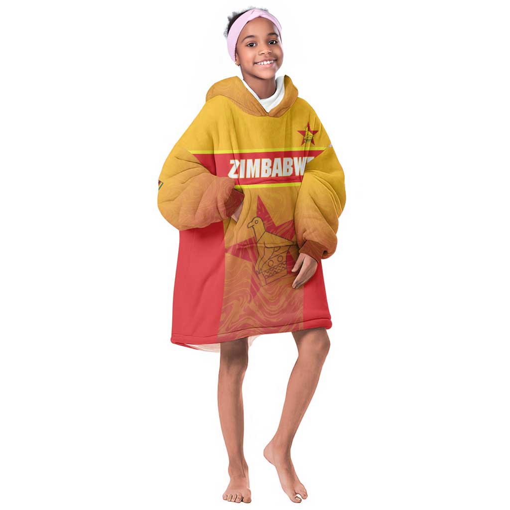 Zimbabwe Cricket Custom Kid Wearable Blanket Hoodie Come On Chevrons