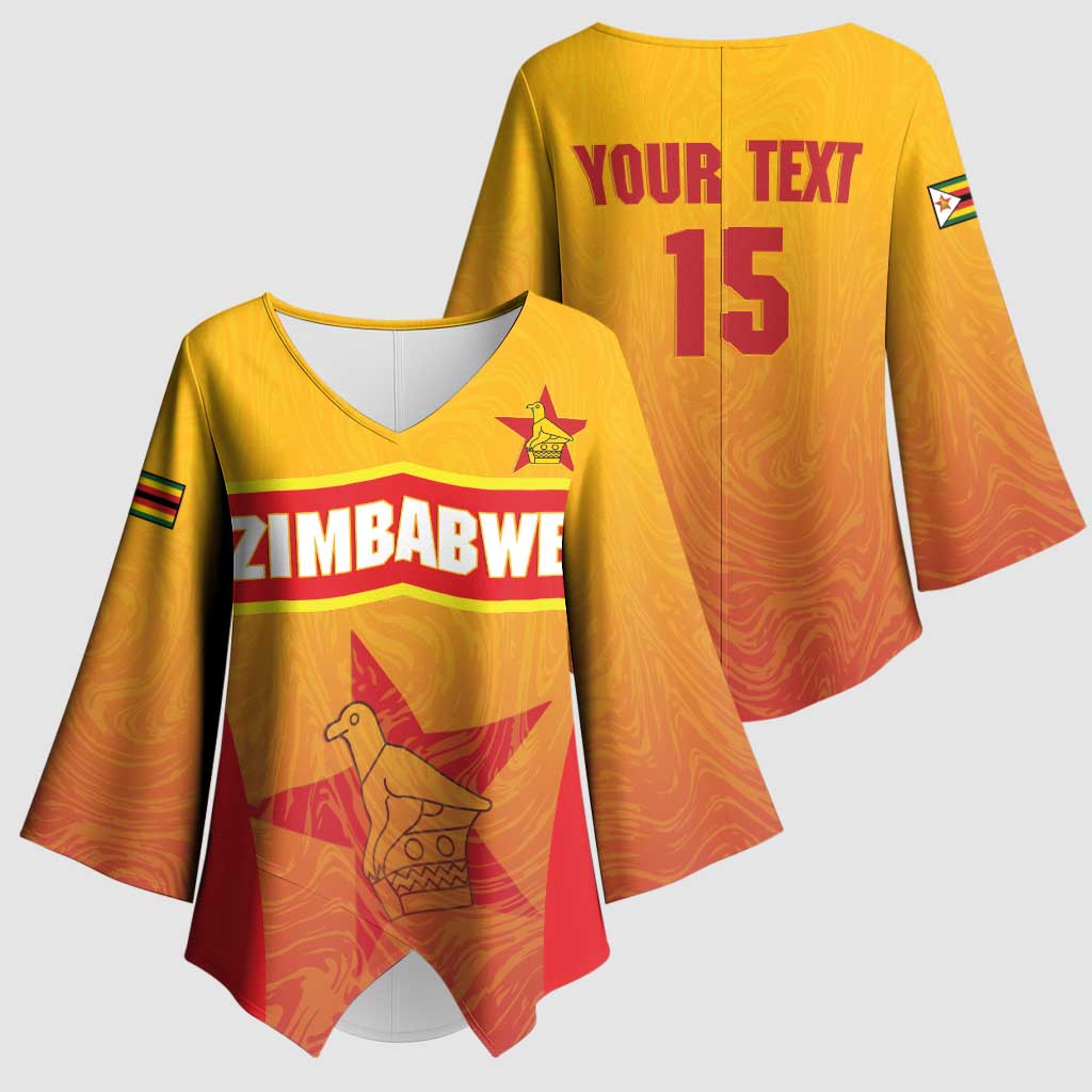 Zimbabwe Cricket Custom Kimono Sleeve Blouse Come On Chevrons