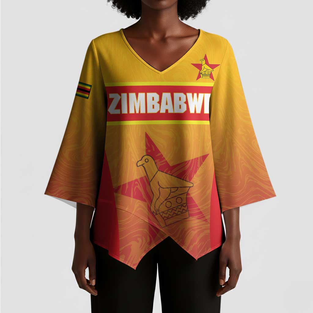 Zimbabwe Cricket Custom Kimono Sleeve Blouse Come On Chevrons