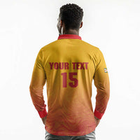 Zimbabwe Cricket Custom Long Sleeve Polo Shirt Come On Chevrons