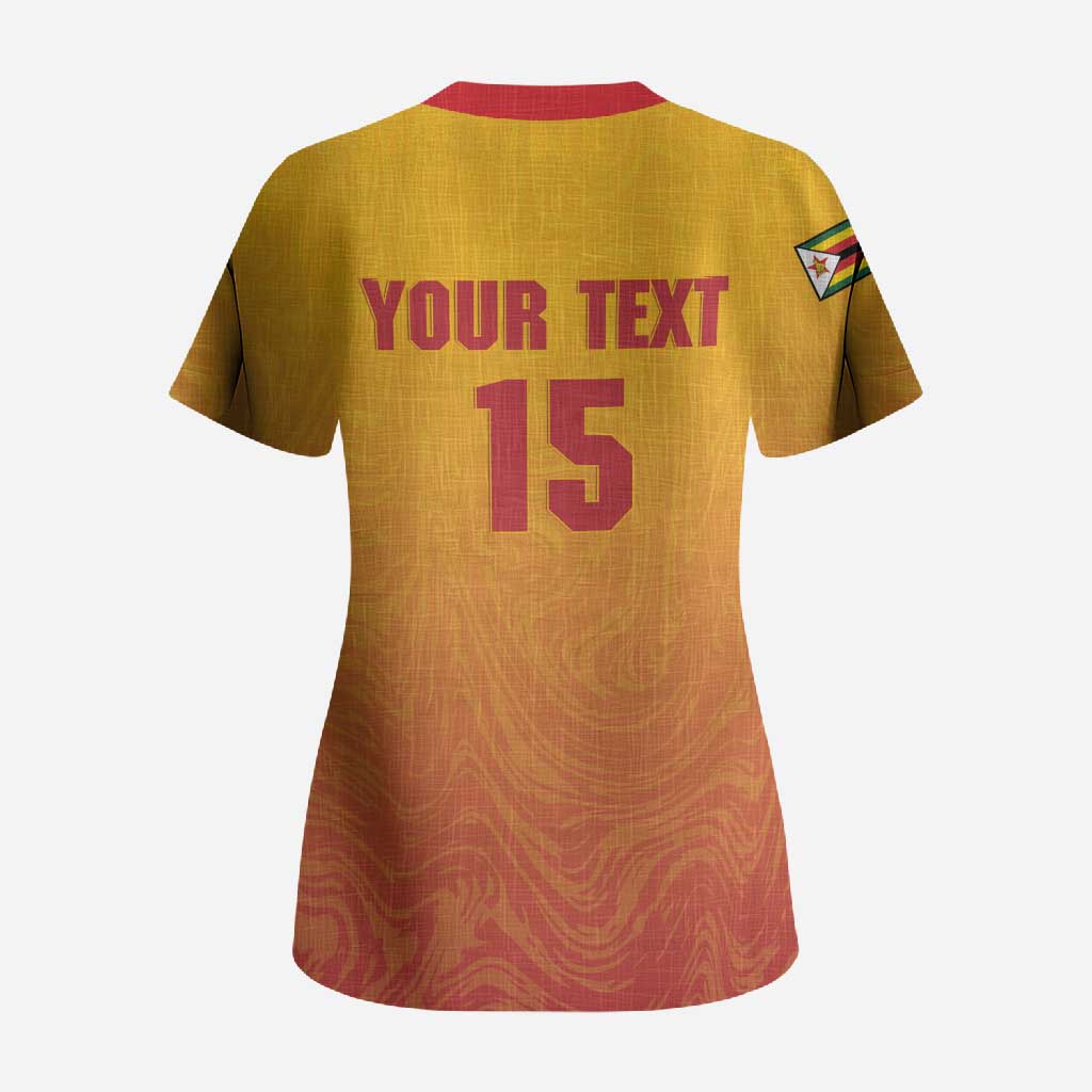 Zimbabwe Cricket Custom Scrub Top Come On Chevrons