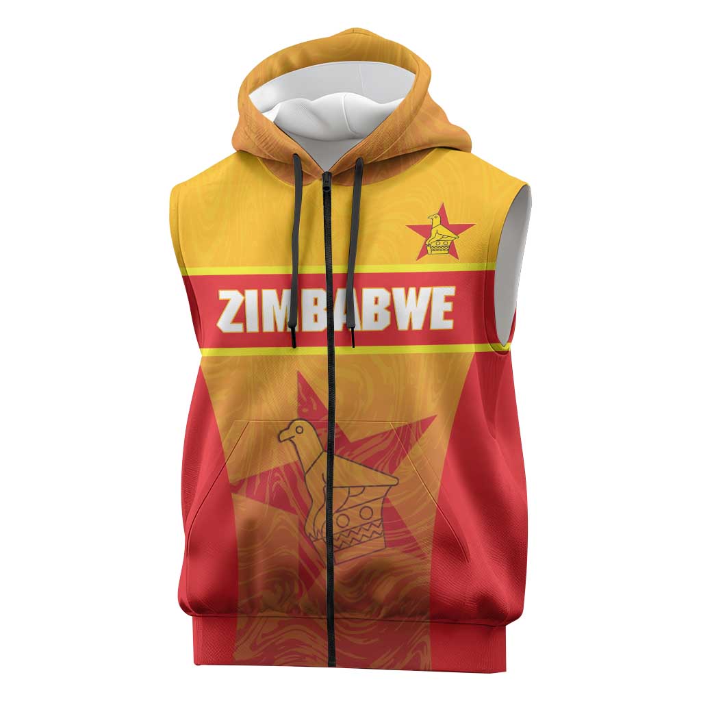 Zimbabwe Cricket Custom Sleeveless Zip Hoodie Come On Chevrons