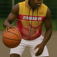 Zimbabwe Cricket Custom Sleeveless Zip Hoodie Come On Chevrons