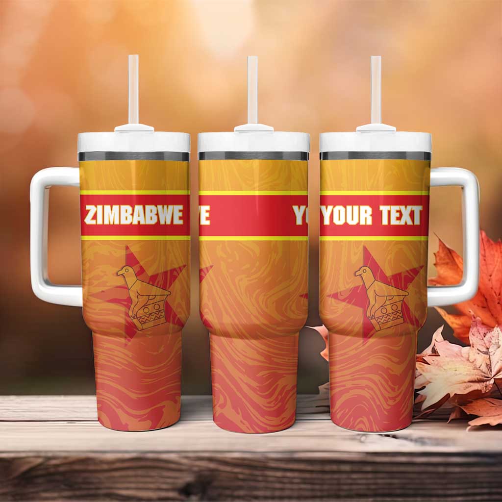 Zimbabwe Cricket Custom Tumbler With Handle Come On Chevrons