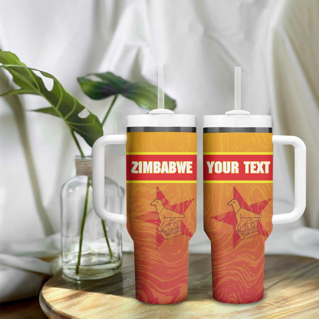 Zimbabwe Cricket Custom Tumbler With Handle Come On Chevrons