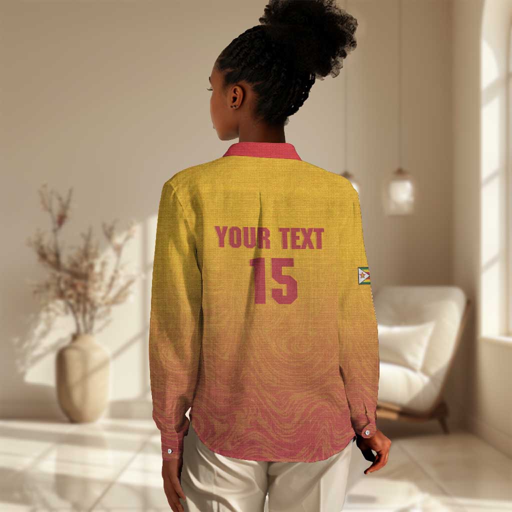 Zimbabwe Cricket Custom Women Casual Shirt Come On Chevrons
