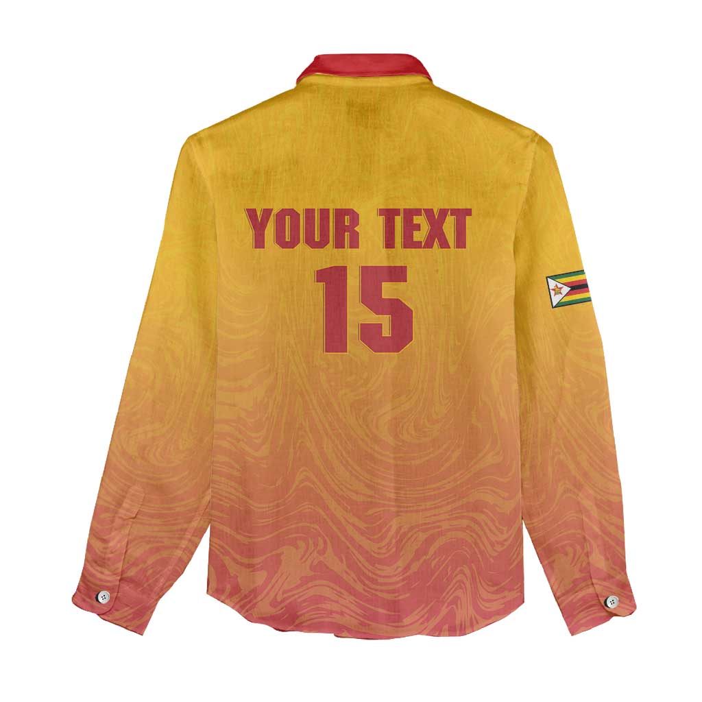 Zimbabwe Cricket Custom Women Casual Shirt Come On Chevrons