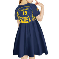 Custom Sri Lanka Cricket Kid Short Sleeve Dress Go Champions Lions