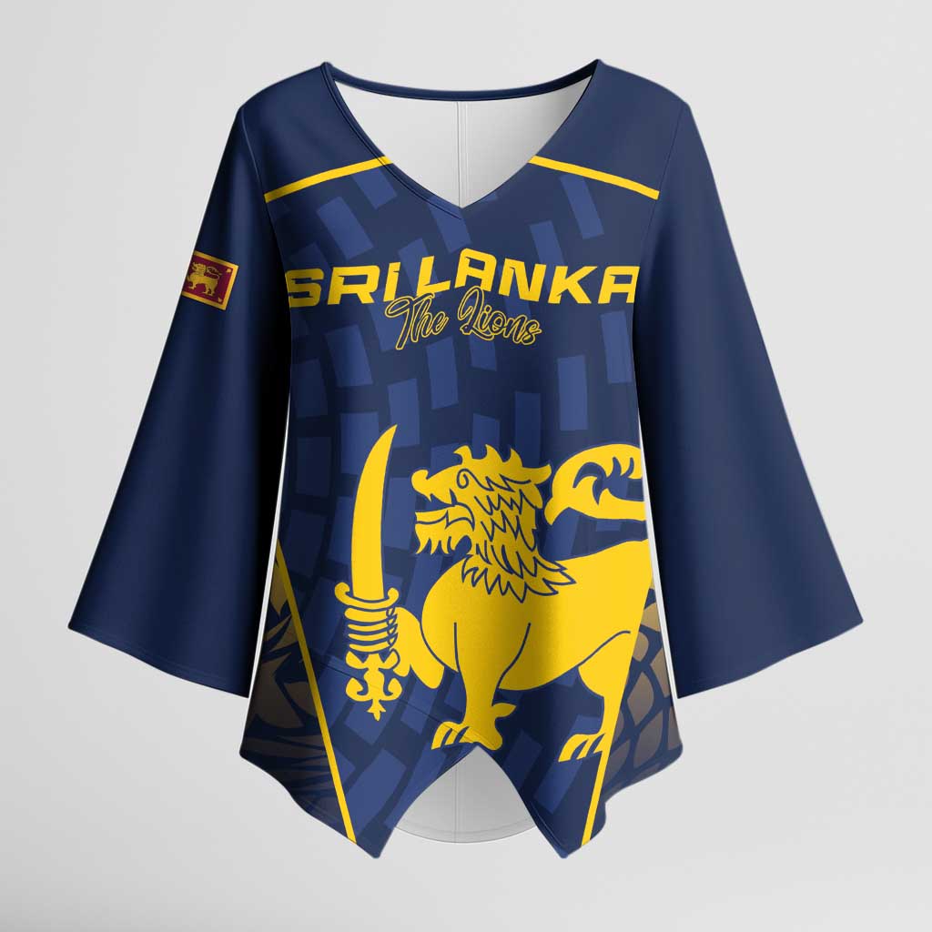 Custom Sri Lanka Cricket Kimono Sleeve Blouse Go Champions Lions