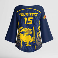 Custom Sri Lanka Cricket Kimono Sleeve Blouse Go Champions Lions