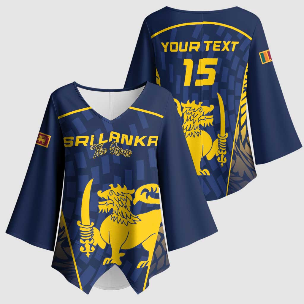 Custom Sri Lanka Cricket Kimono Sleeve Blouse Go Champions Lions
