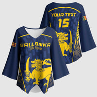 Custom Sri Lanka Cricket Kimono Sleeve Blouse Go Champions Lions