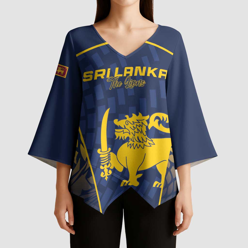 Custom Sri Lanka Cricket Kimono Sleeve Blouse Go Champions Lions
