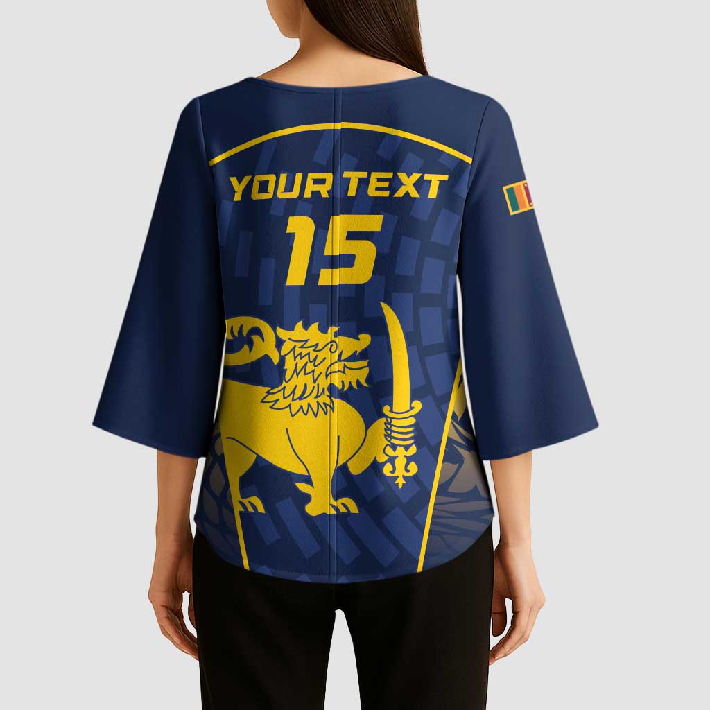 Custom Sri Lanka Cricket Kimono Sleeve Blouse Go Champions Lions