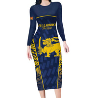 Custom Sri Lanka Cricket Long Sleeve Bodycon Dress Go Champions Lions