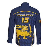 Custom Sri Lanka Cricket Long Sleeve Button Shirt Go Champions Lions