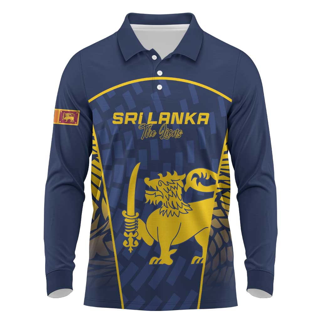 Custom Sri Lanka Cricket Long Sleeve Polo Shirt Go Champions Lions
