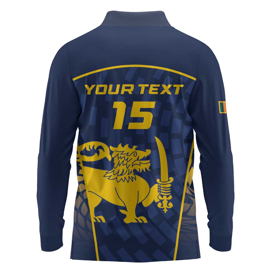 Custom Sri Lanka Cricket Long Sleeve Polo Shirt Go Champions Lions
