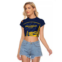 Custom Sri Lanka Cricket Raglan Cropped T Shirt Go Champions Lions