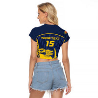 Custom Sri Lanka Cricket Raglan Cropped T Shirt Go Champions Lions