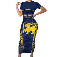 Custom Sri Lanka Cricket Short Sleeve Bodycon Dress Go Champions Lions