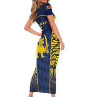 Custom Sri Lanka Cricket Short Sleeve Bodycon Dress Go Champions Lions