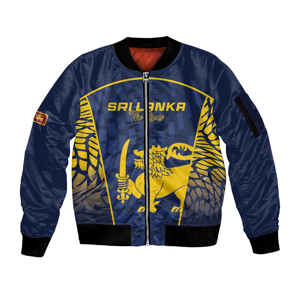 Custom Sri Lanka Cricket Sleeve Zip Bomber Jacket Go Champions Lions