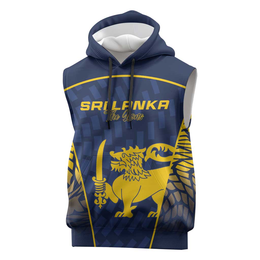 Custom Sri Lanka Cricket Sleeveless Hoodie Go Champions Lions