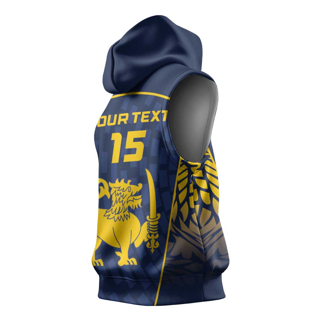 Custom Sri Lanka Cricket Sleeveless Hoodie Go Champions Lions