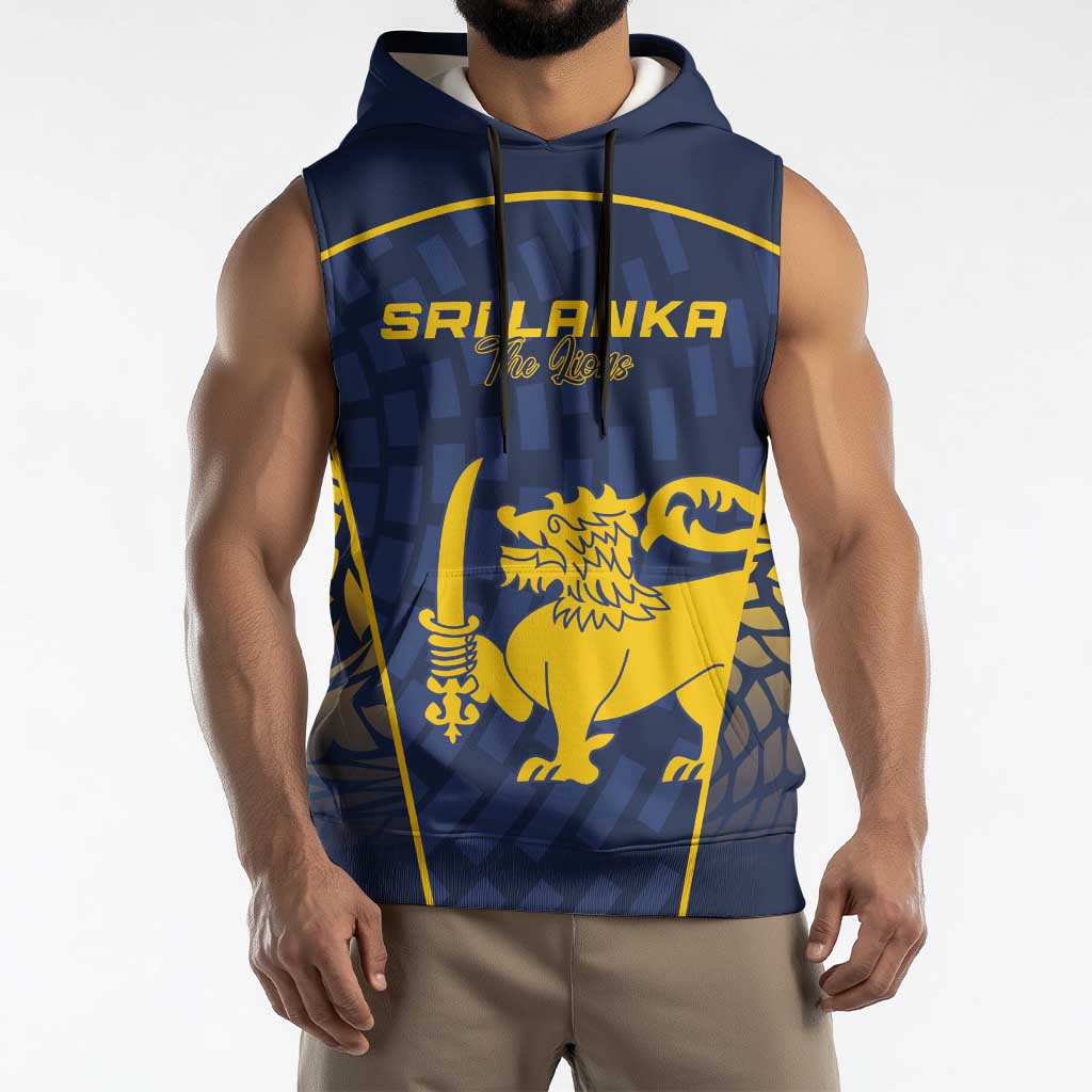 Custom Sri Lanka Cricket Sleeveless Hoodie Go Champions Lions