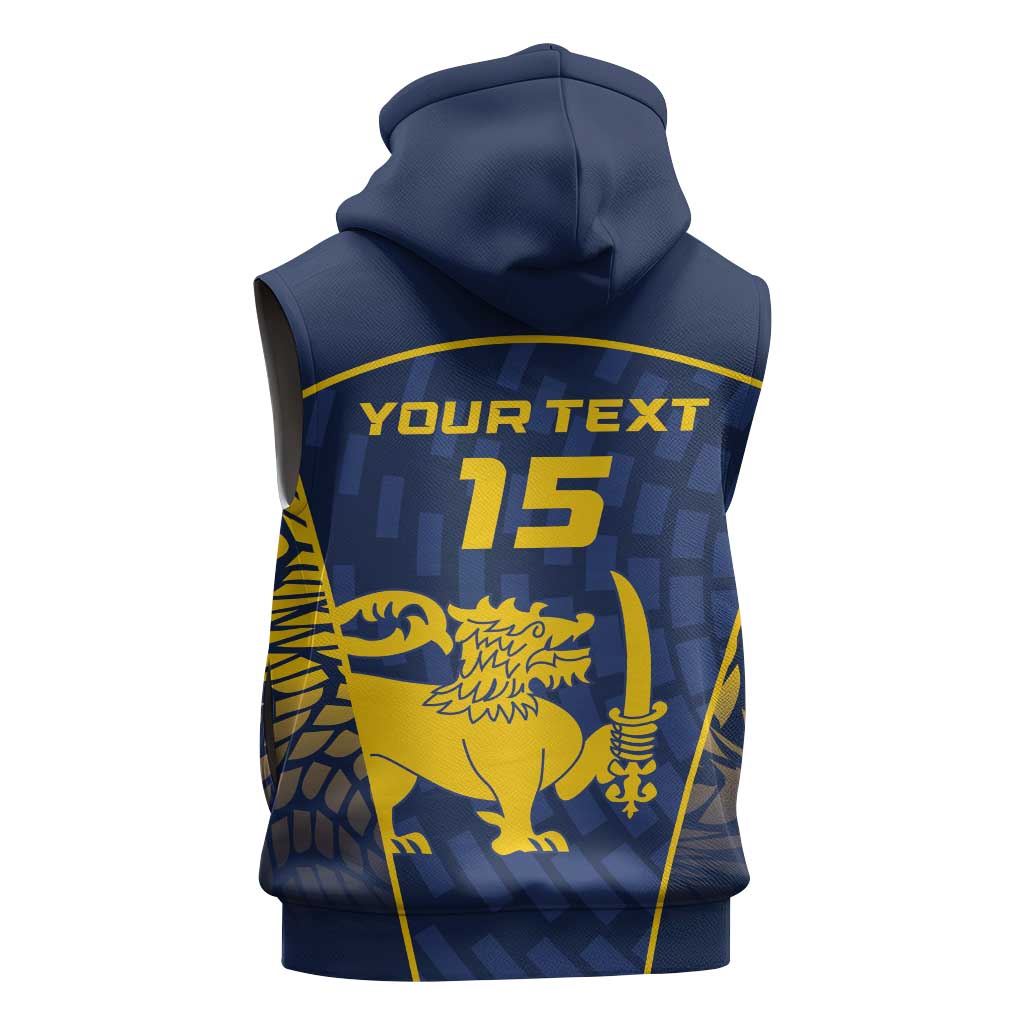 Custom Sri Lanka Cricket Sleeveless Zip Hoodie Go Champions Lions