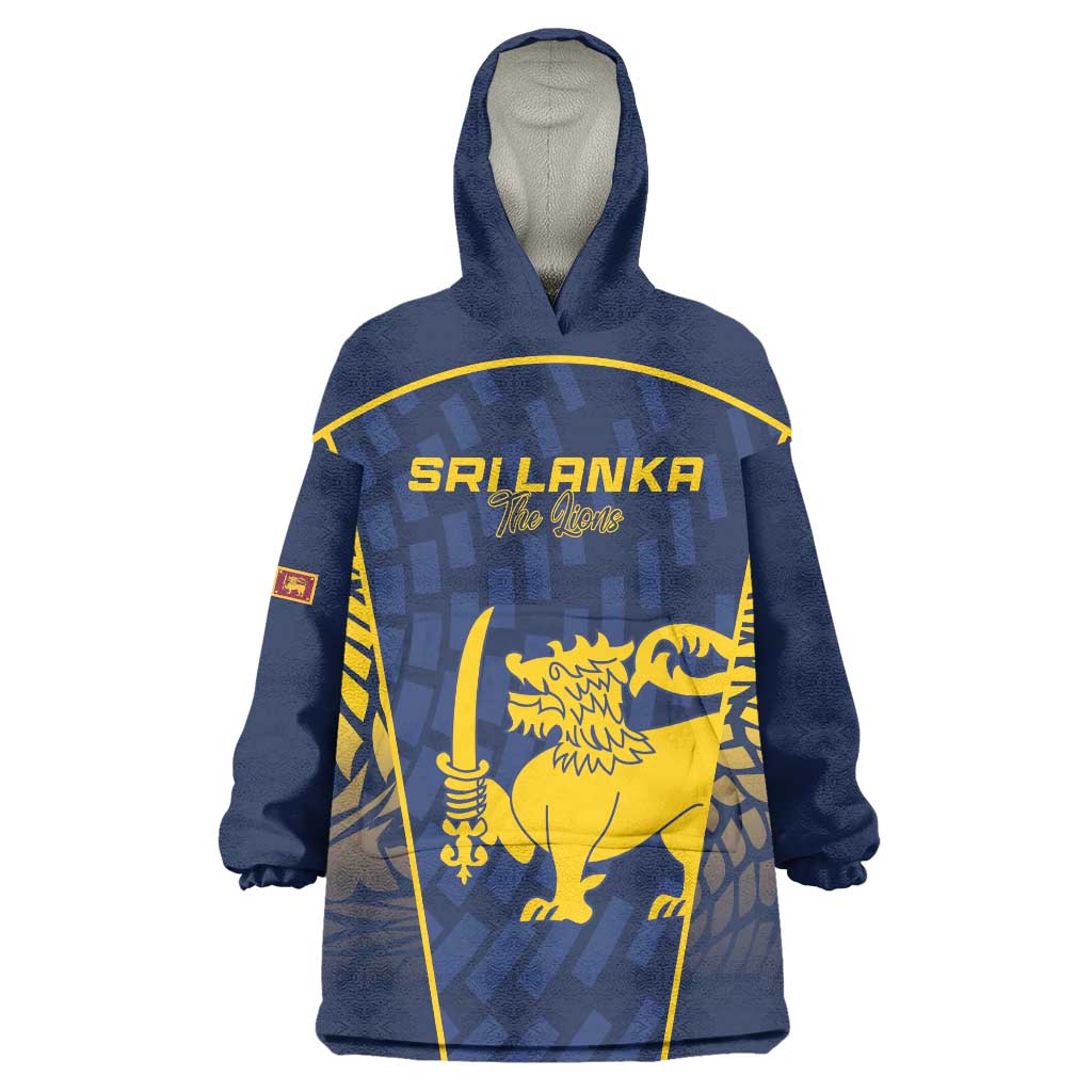 Custom Sri Lanka Cricket Wearable Blanket Hoodie Go Champions Lions