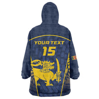 Custom Sri Lanka Cricket Wearable Blanket Hoodie Go Champions Lions
