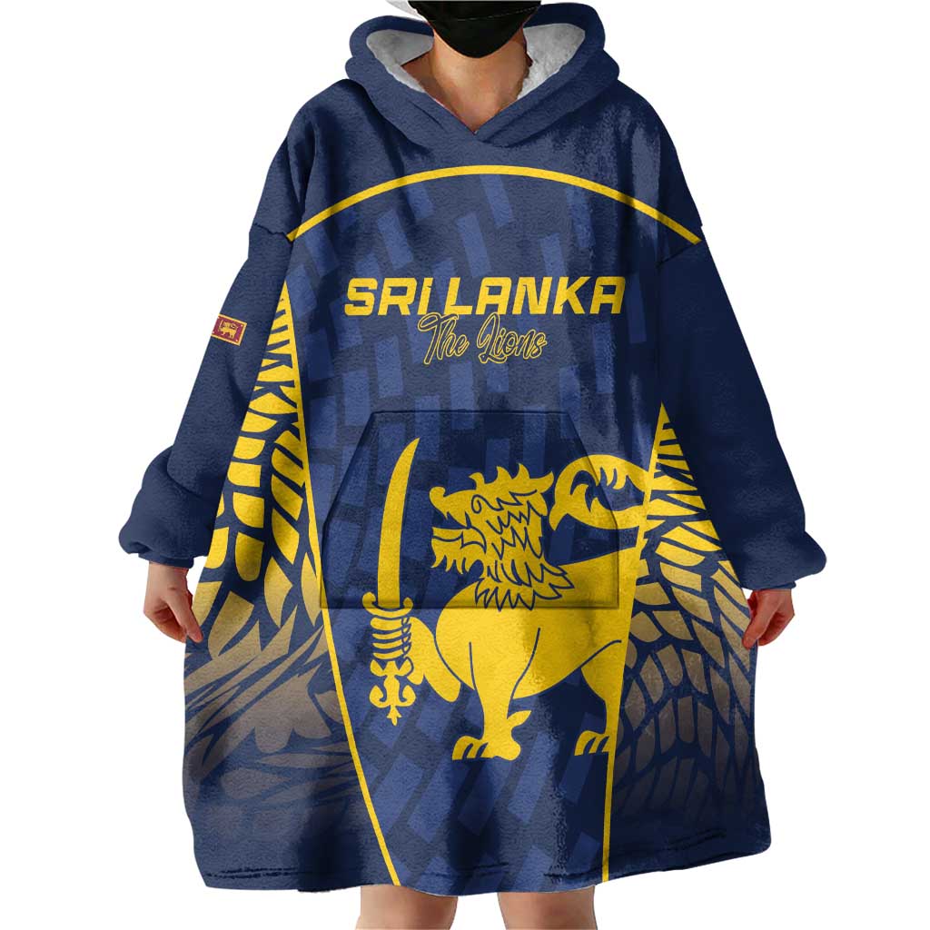 Custom Sri Lanka Cricket Wearable Blanket Hoodie Go Champions Lions