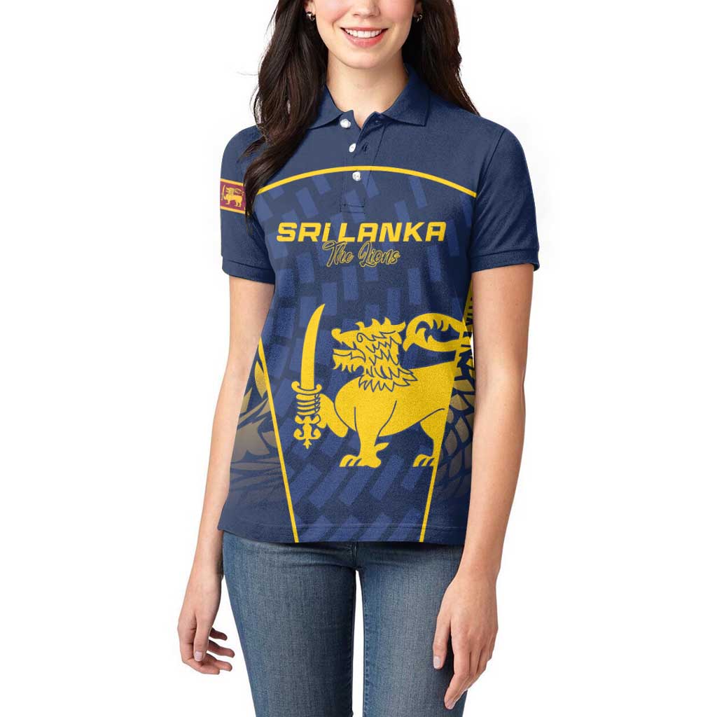 Custom Sri Lanka Cricket Women Polo Shirt Go Champions Lions