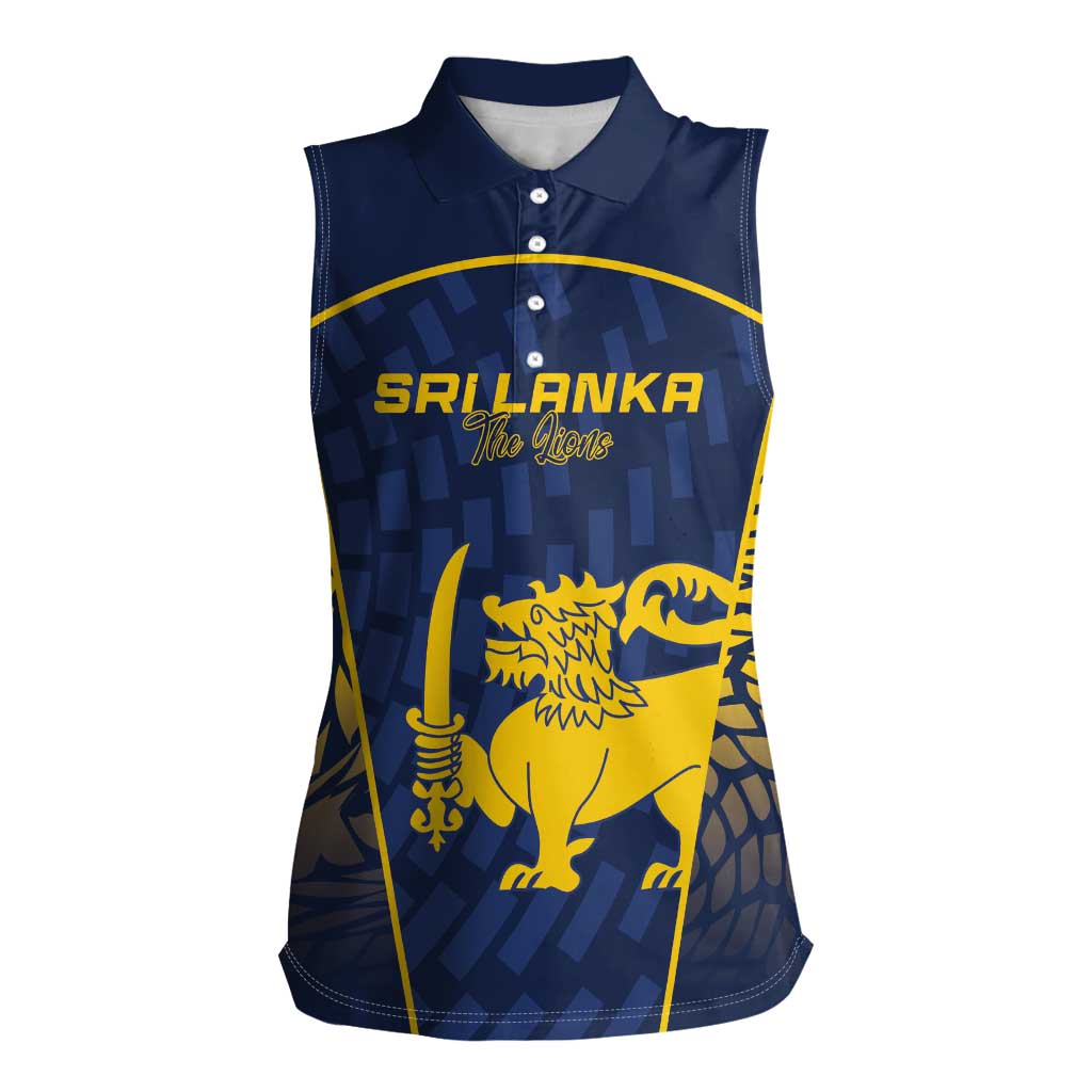 Custom Sri Lanka Cricket Women Sleeveless Polo Shirt Go Champions Lions