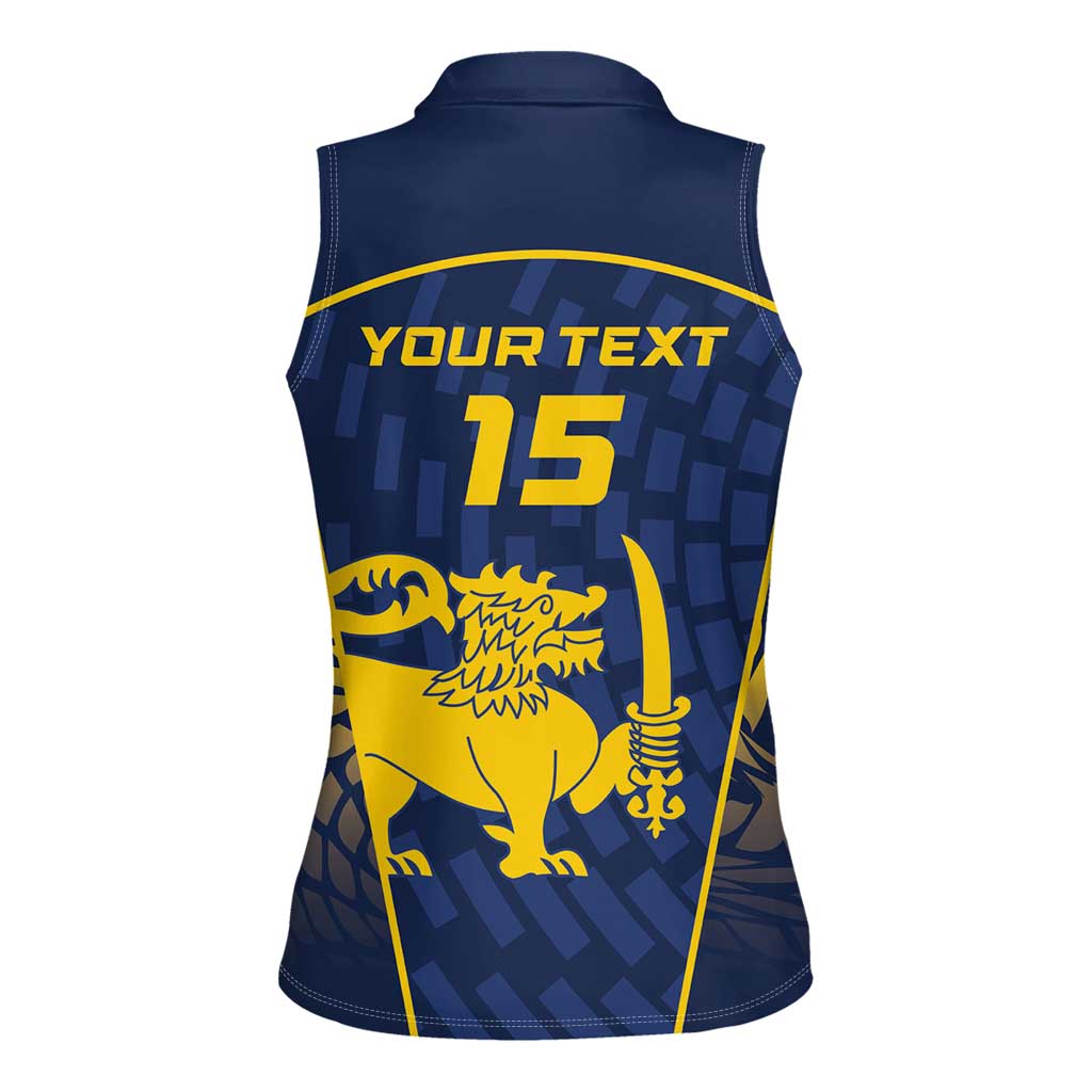Custom Sri Lanka Cricket Women Sleeveless Polo Shirt Go Champions Lions
