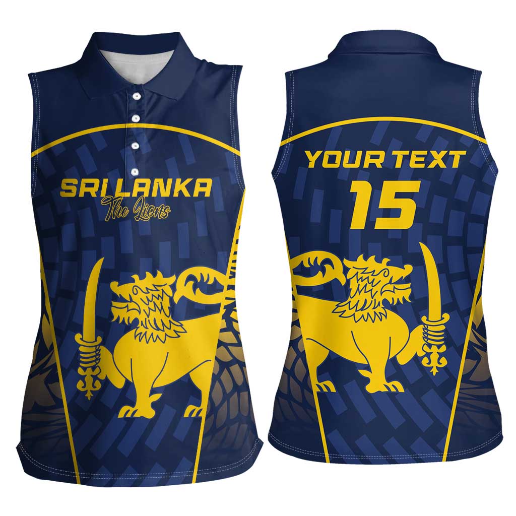 Custom Sri Lanka Cricket Women Sleeveless Polo Shirt Go Champions Lions