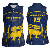 Custom Sri Lanka Cricket Women Sleeveless Polo Shirt Go Champions Lions